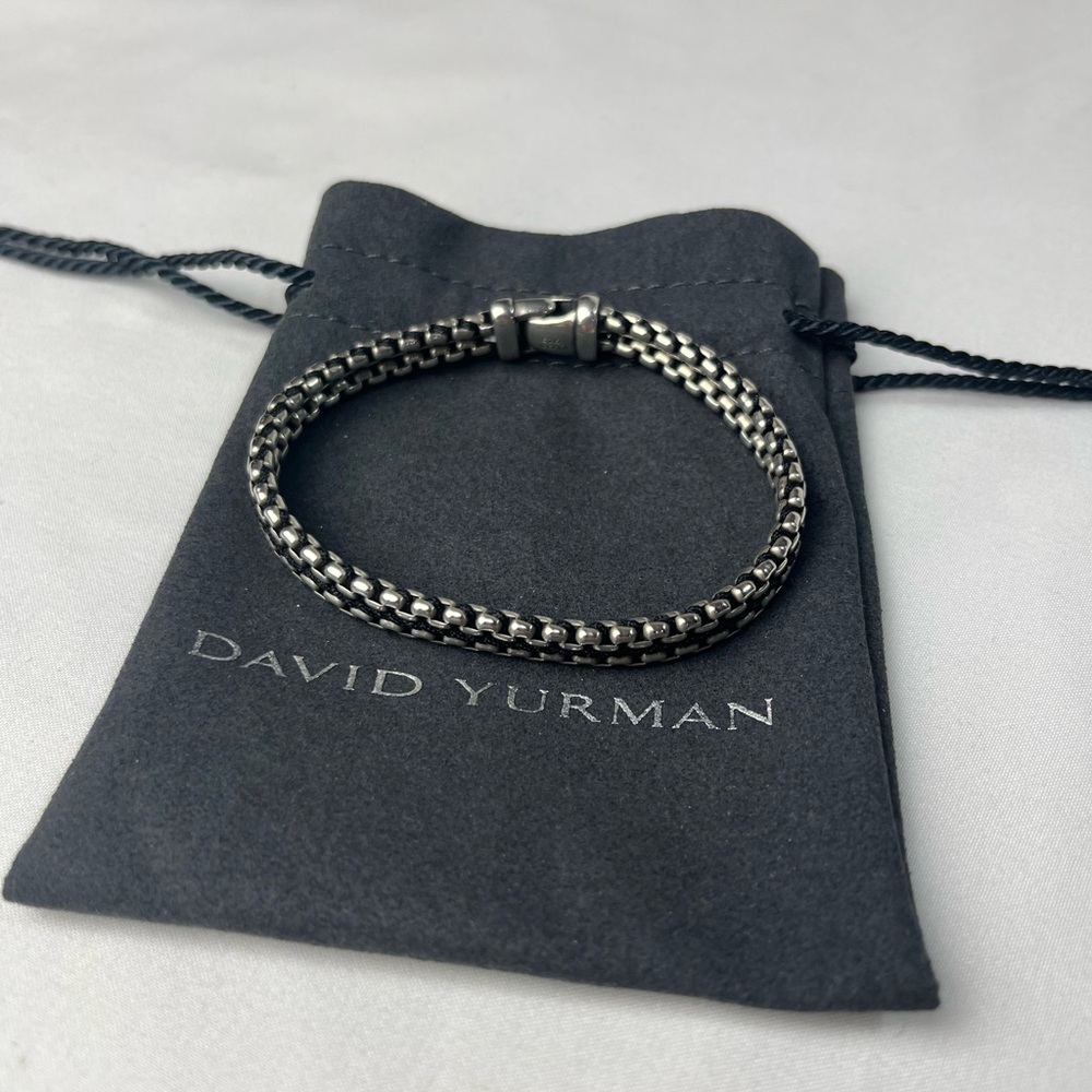 David Yurman Woven Box Chain Sterling Silver Bracelet